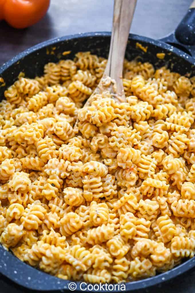 Radiatore Pasta on a wooden spoon