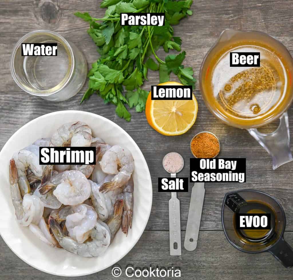 ingredients needed for Steamed Shrimp